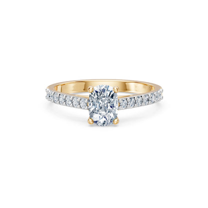 Cushion Lab Grown Diamond Slim Pave Eternity Ring 1.0ct by Qutahia Jewellery