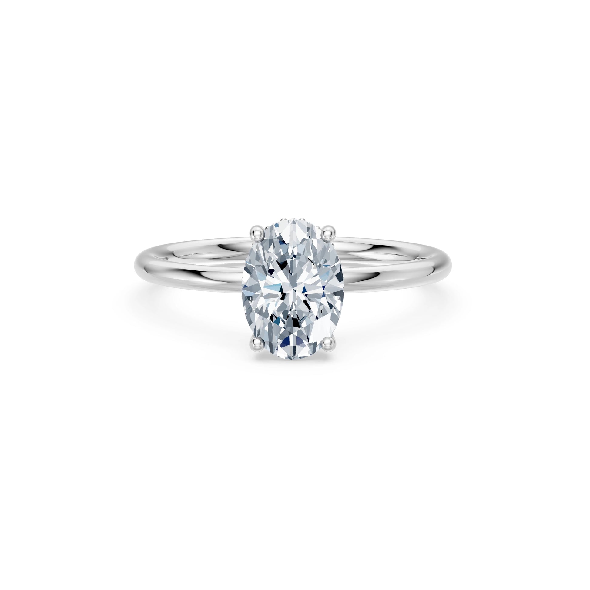 Oval Lab Grown Diamond Micro Pave Engagement Ring 1.5ct by Qutahia Jewellery