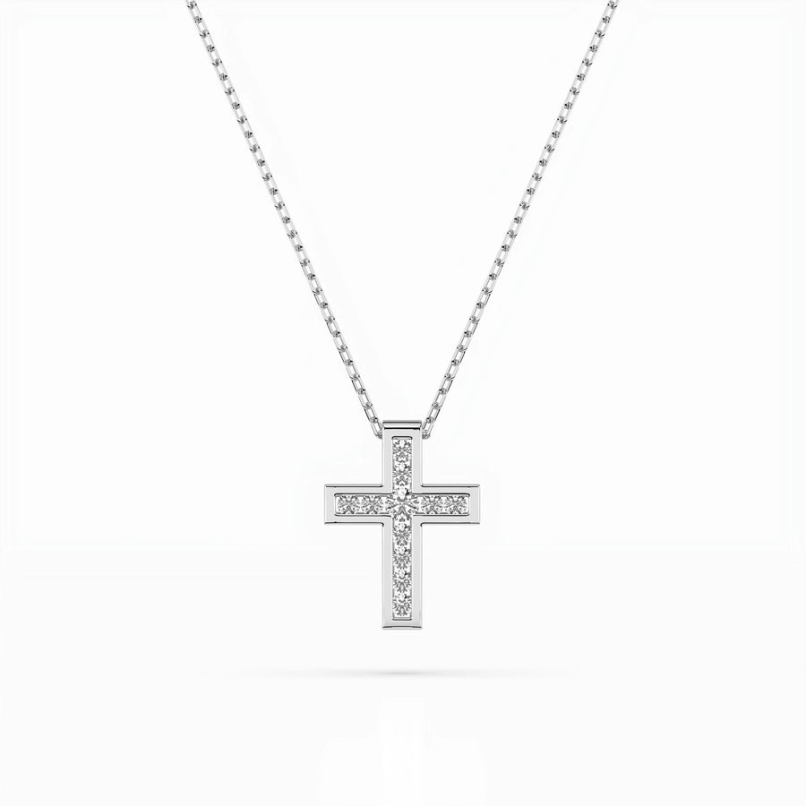 Delicate Diamond Necklace Round 0.03ct by Qutahia Jewellery