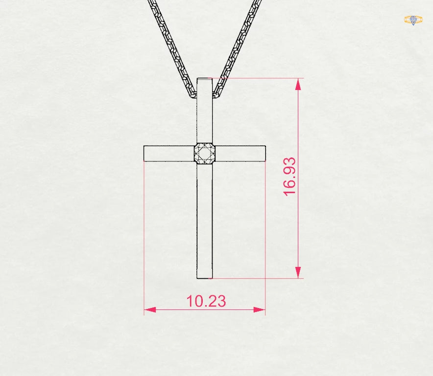Minimalism Necklace (Round), 0.03 ct — 104-10031