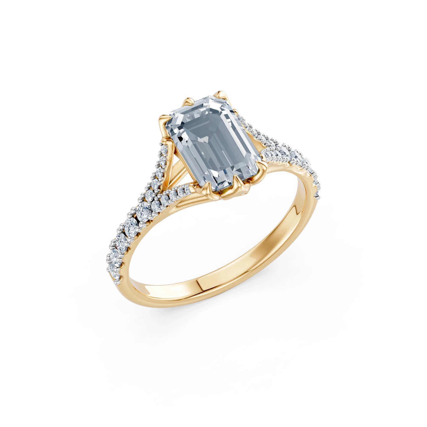 Emerald Lab Grown Diamond Micro Pave Eternity Ring 2.0ct by Qutahia Jewellery