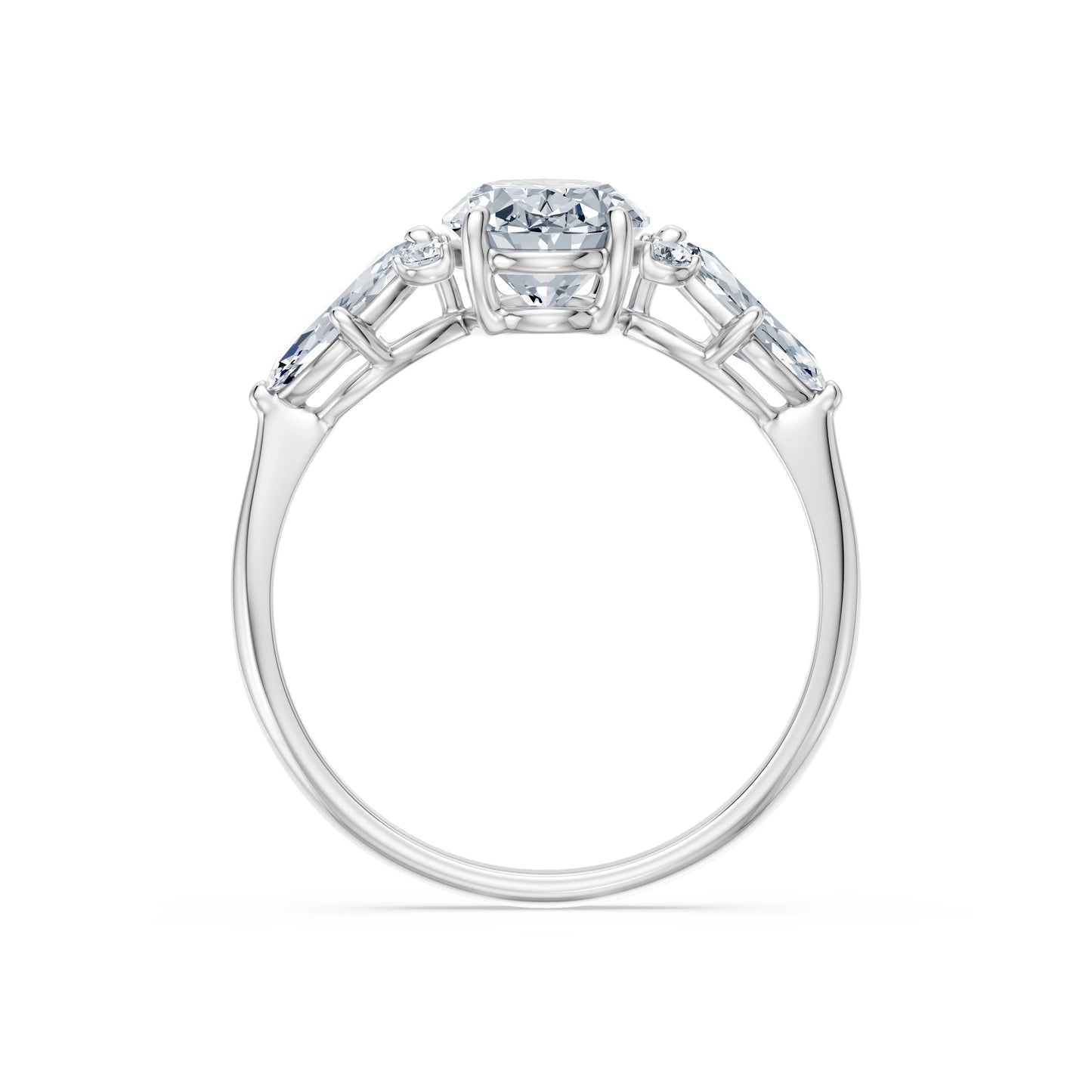 Oval Lab Grown Diamond Side Stone Eternity Ring 1.5ct by Qutahia Jewellery