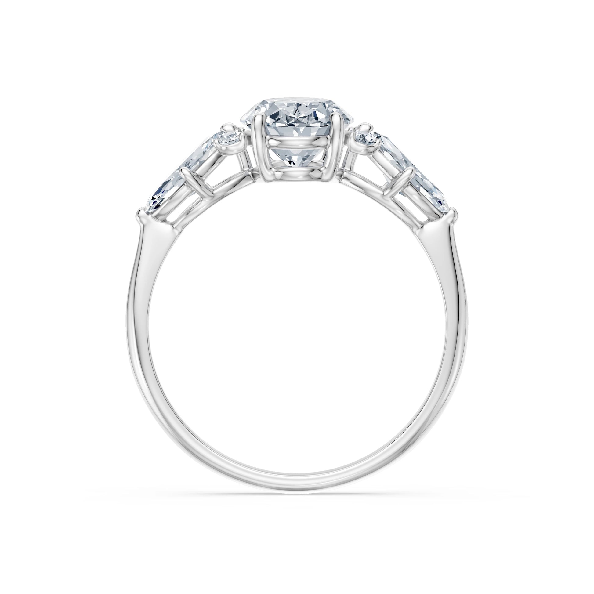 Oval Lab Grown Diamond Side Stone Eternity Ring 1.5ct by Qutahia Jewellery