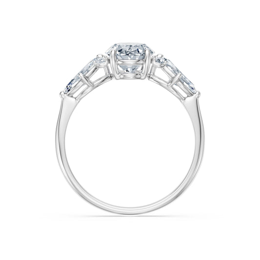 Oval Lab Grown Diamond Side Stone Eternity Ring 1.5ct by Qutahia Jewellery