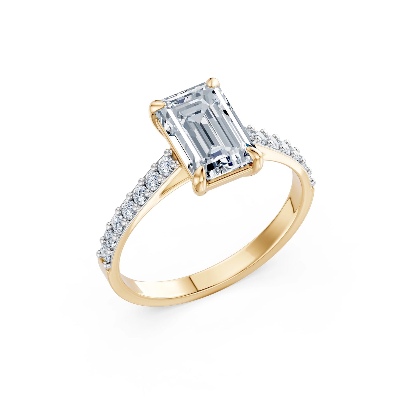 Emerald Lab Grown Diamond Slim Pave Eternity Ring 2.0ct by Qutahia Jewellery