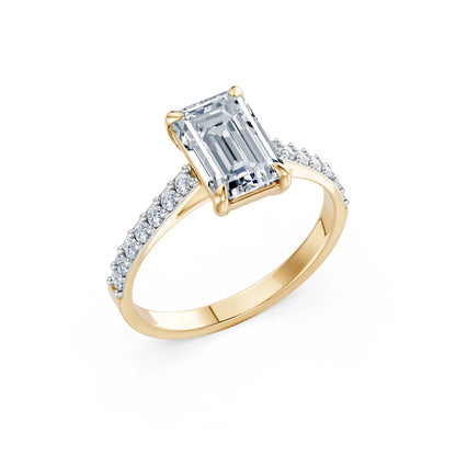 Emerald Lab Grown Diamond Slim Pave Eternity Ring 2.0ct by Qutahia Jewellery
