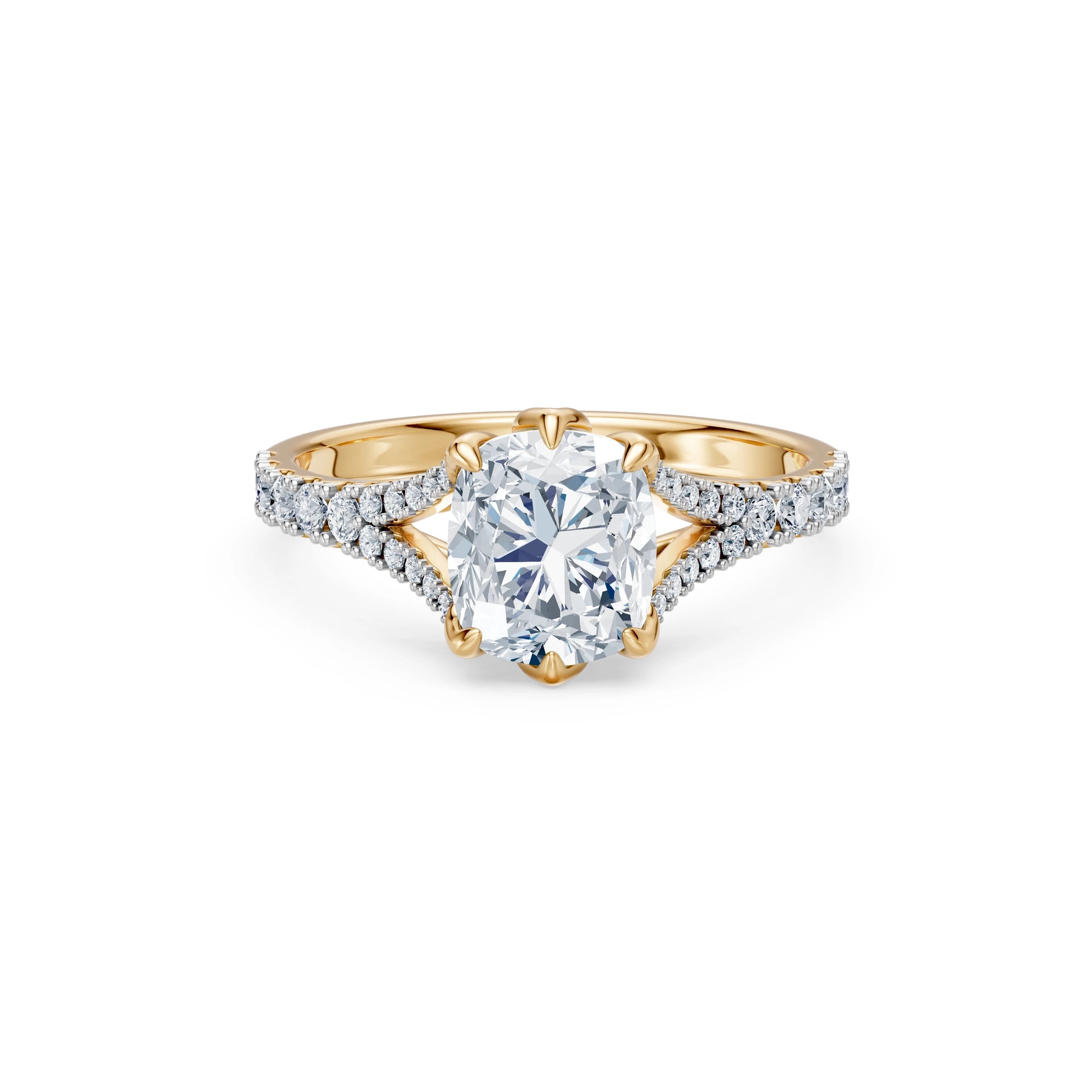 Cushion Lab Grown Diamond Micro Pave Eternity Ring 2.0ct by Qutahia Jewellery