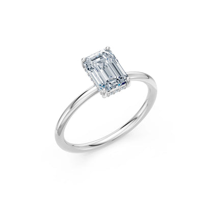 Emerald Lab Grown Diamond Micro Pave Engagement Ring 1.5ct by Qutahia Jewellery