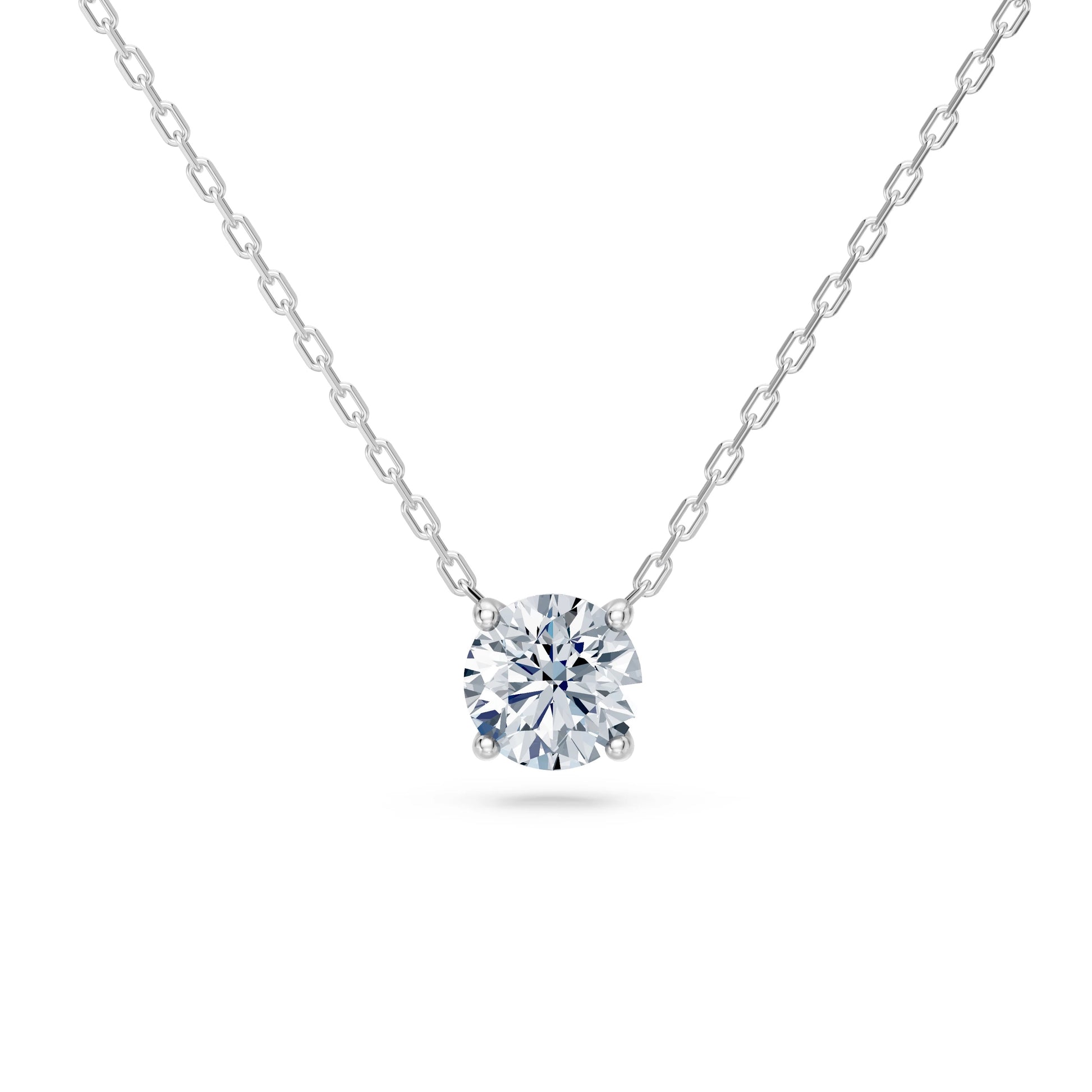 Round Brilliant Diamond Fine Solitaire Necklace 0.7ct by Qutahia Jewellery
