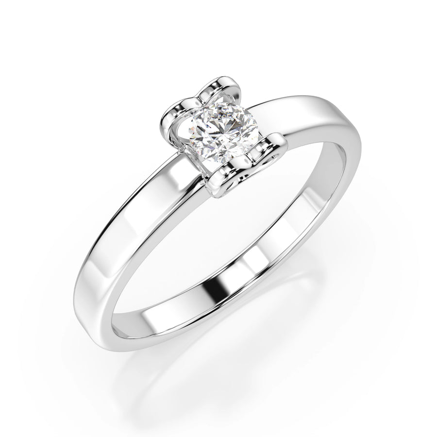 Solitaire Diamond Ring Round 0.15ct by Qutahia Jewellery