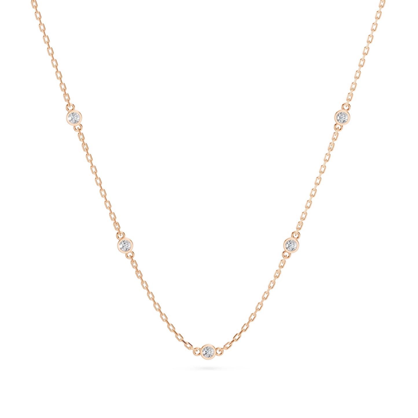 Minimalism Necklace (Round), 0.14 ct — 104-10080/5(1.9)