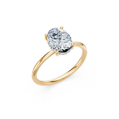 Oval Lab Grown Diamond Micro Pave Engagement Ring 2.0ct by Qutahia Jewellery