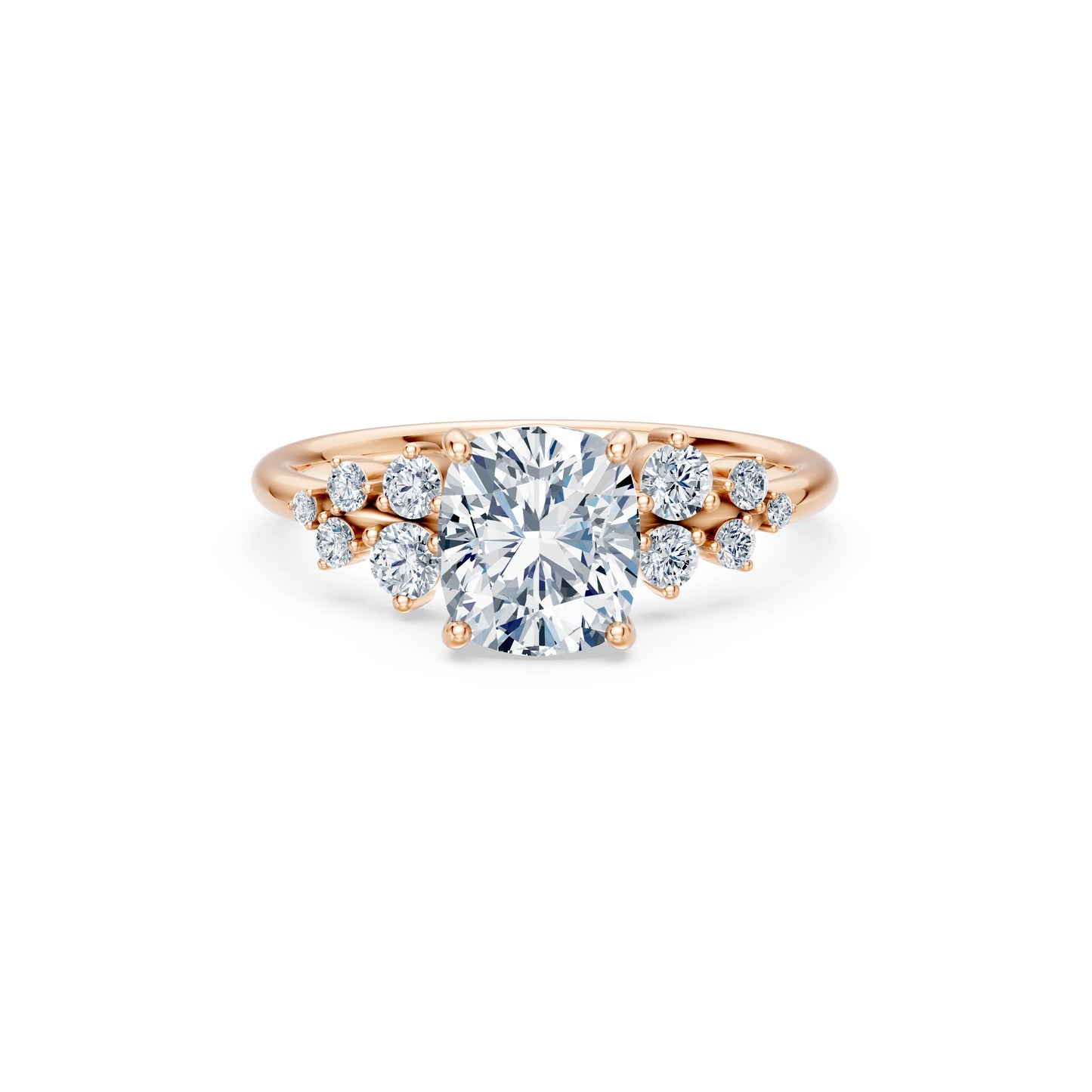 Cushion Lab Grown Diamond Classic Pave Eternity Ring 2.0ct by Qutahia Jewellery
