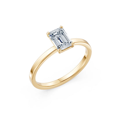 Emerald Lab Grown Diamond Solitaire Engagement Ring 1.0ct by Qutahia Jewellery
