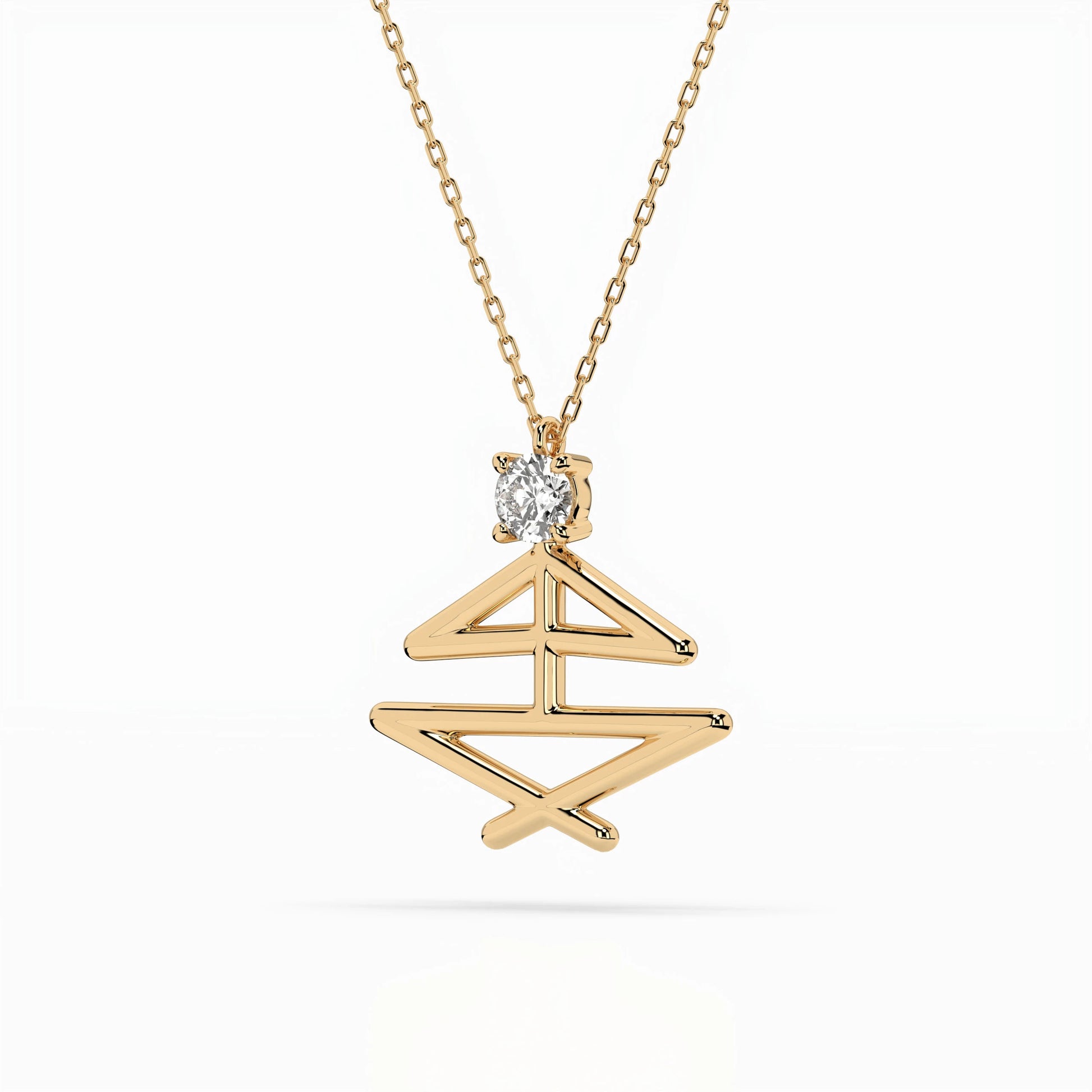 Minimalism Necklace (Round), 0.1 ct — 104-10064