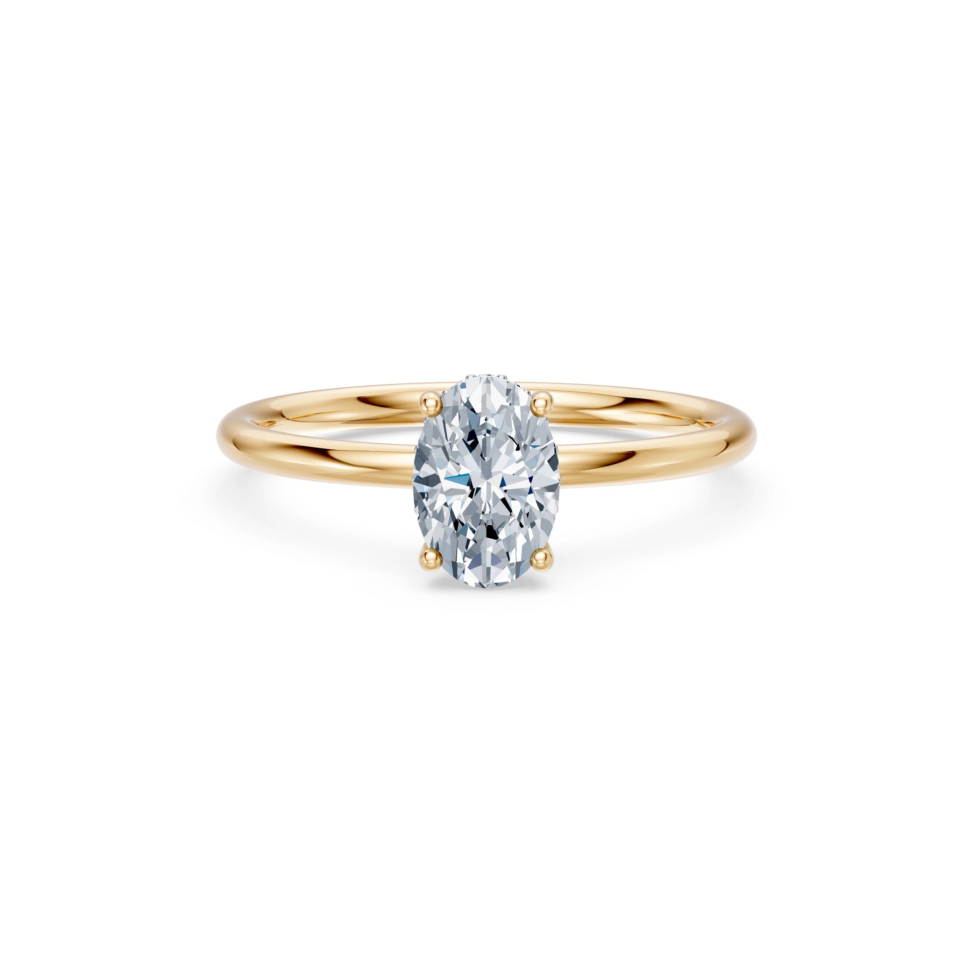 Oval Lab Grown Diamond Micro Pave Engagement Ring 1.0ct by Qutahia Jewellery