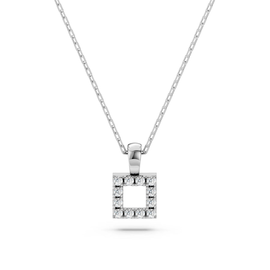 Delicate Diamond Necklace Round 0.06ct by Qutahia Jewellery