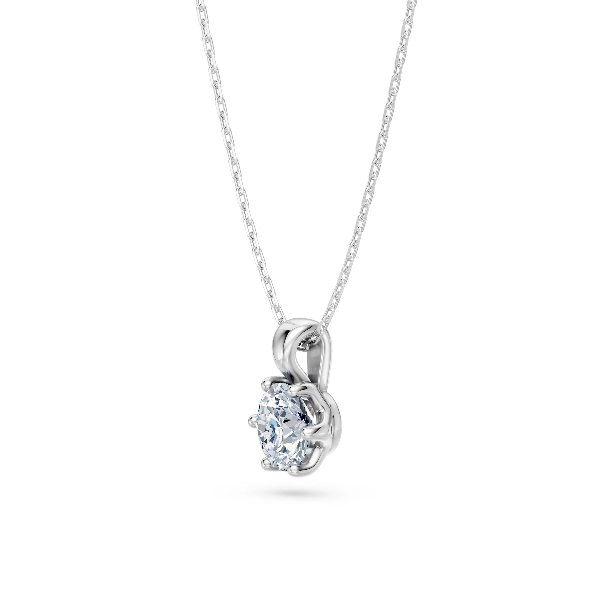 Round Brilliant Diamond Solitaire Necklace 0.5ct by Qutahia Jewellery