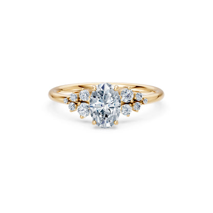 Oval Lab Grown Diamond Classic Pave Eternity Ring 1.0ct by Qutahia Jewellery