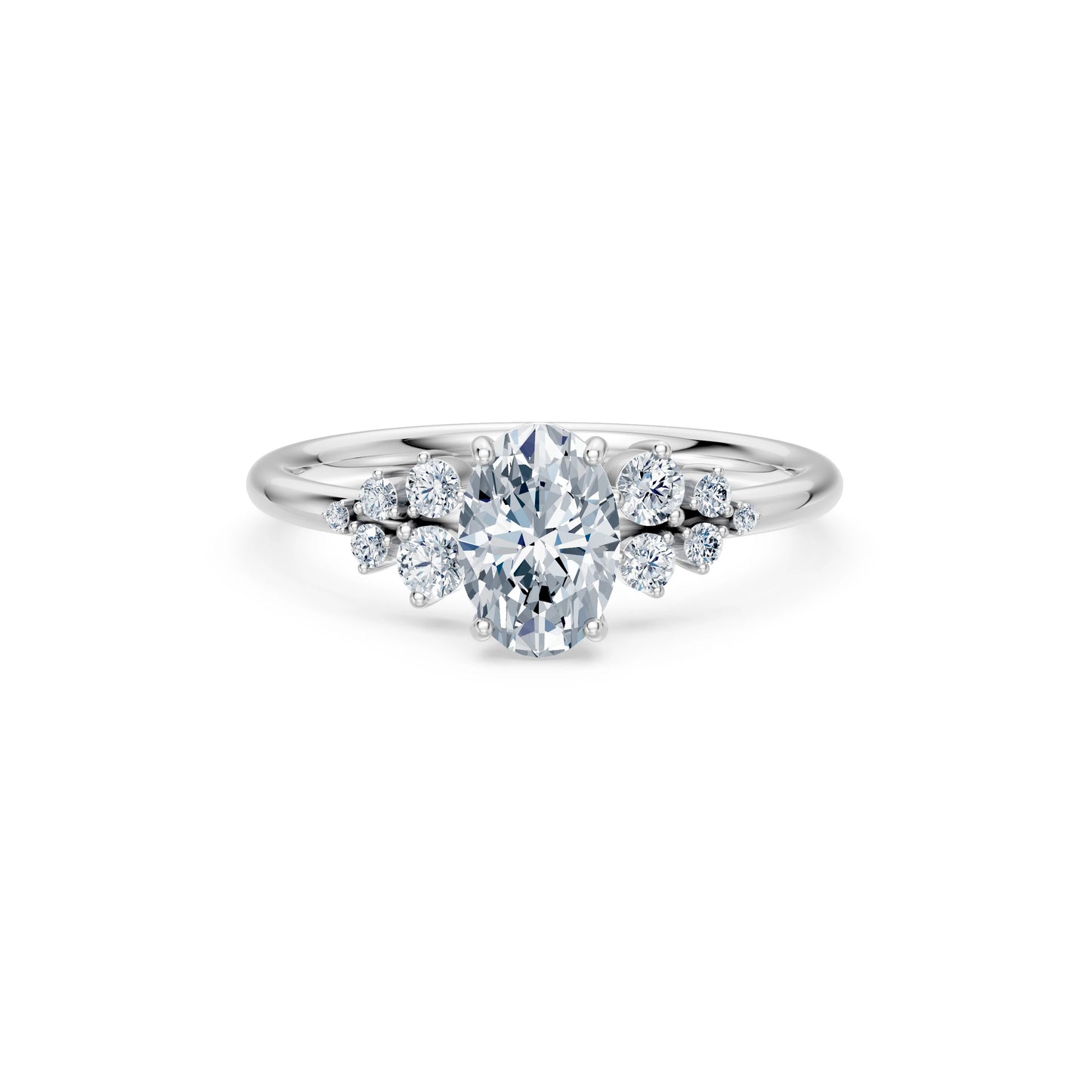 Oval Lab Grown Diamond Classic Pave Eternity Ring 1.0ct by Qutahia Jewellery