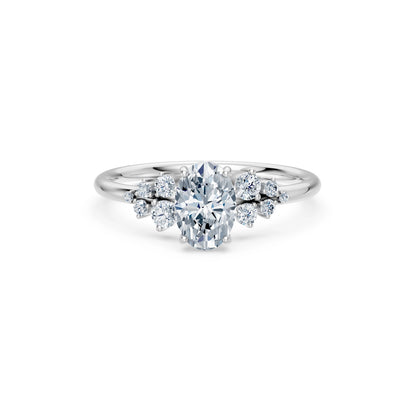 Oval Lab Grown Diamond Classic Pave Eternity Ring 1.0ct by Qutahia Jewellery