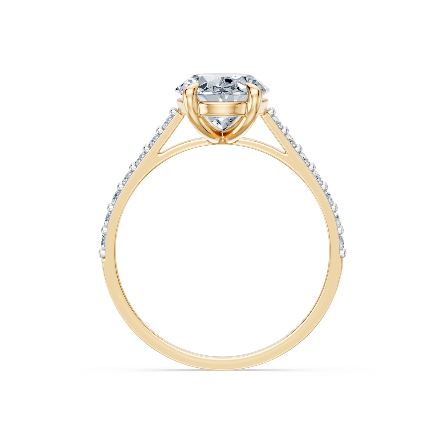 Oval Lab Grown Diamond Slim Pave Eternity Ring 2.0ct by Qutahia Jewellery