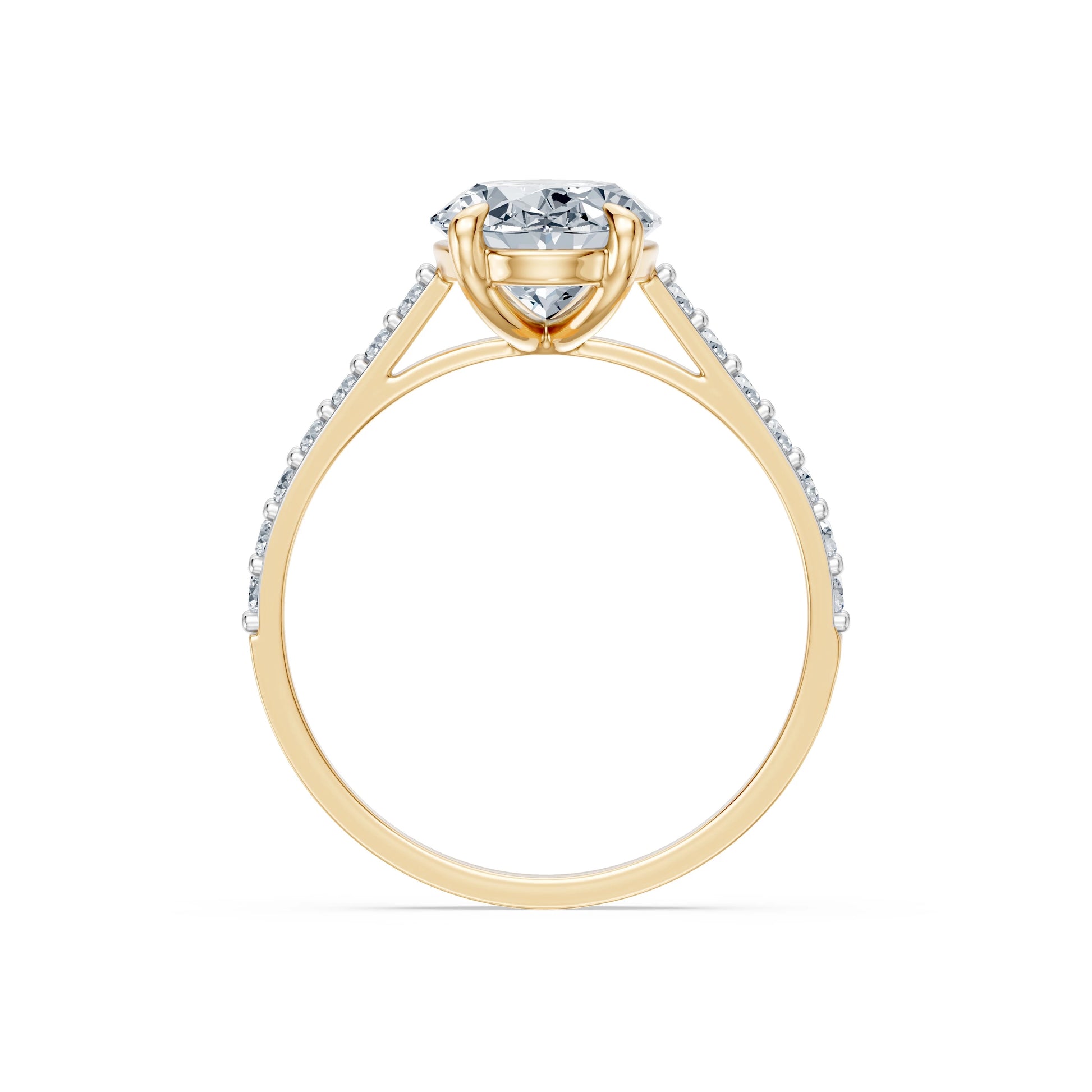 Oval Lab Grown Diamond Slim Pave Eternity Ring 2.0ct by Qutahia Jewellery