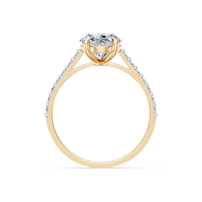 Oval Lab Grown Diamond Slim Pave Eternity Ring 2.0ct by Qutahia Jewellery