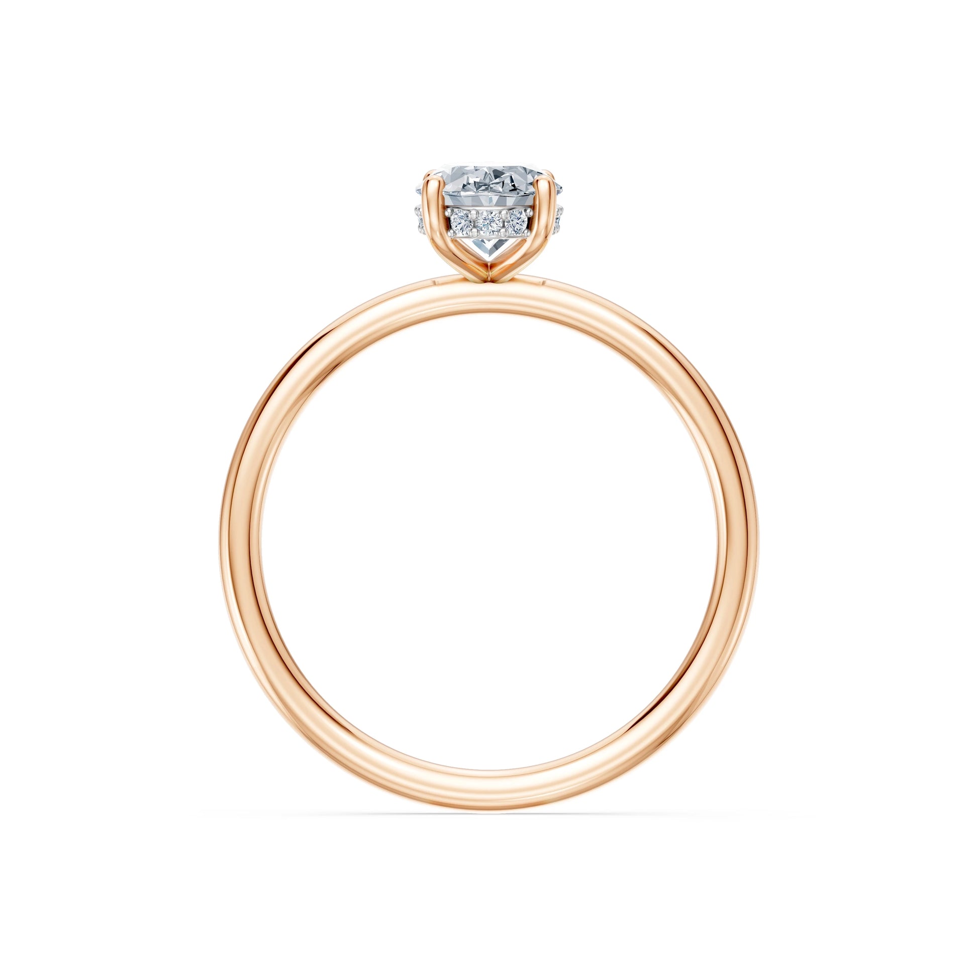 Oval Lab Grown Diamond Micro Pave Engagement Ring 1.0ct by Qutahia Jewellery
