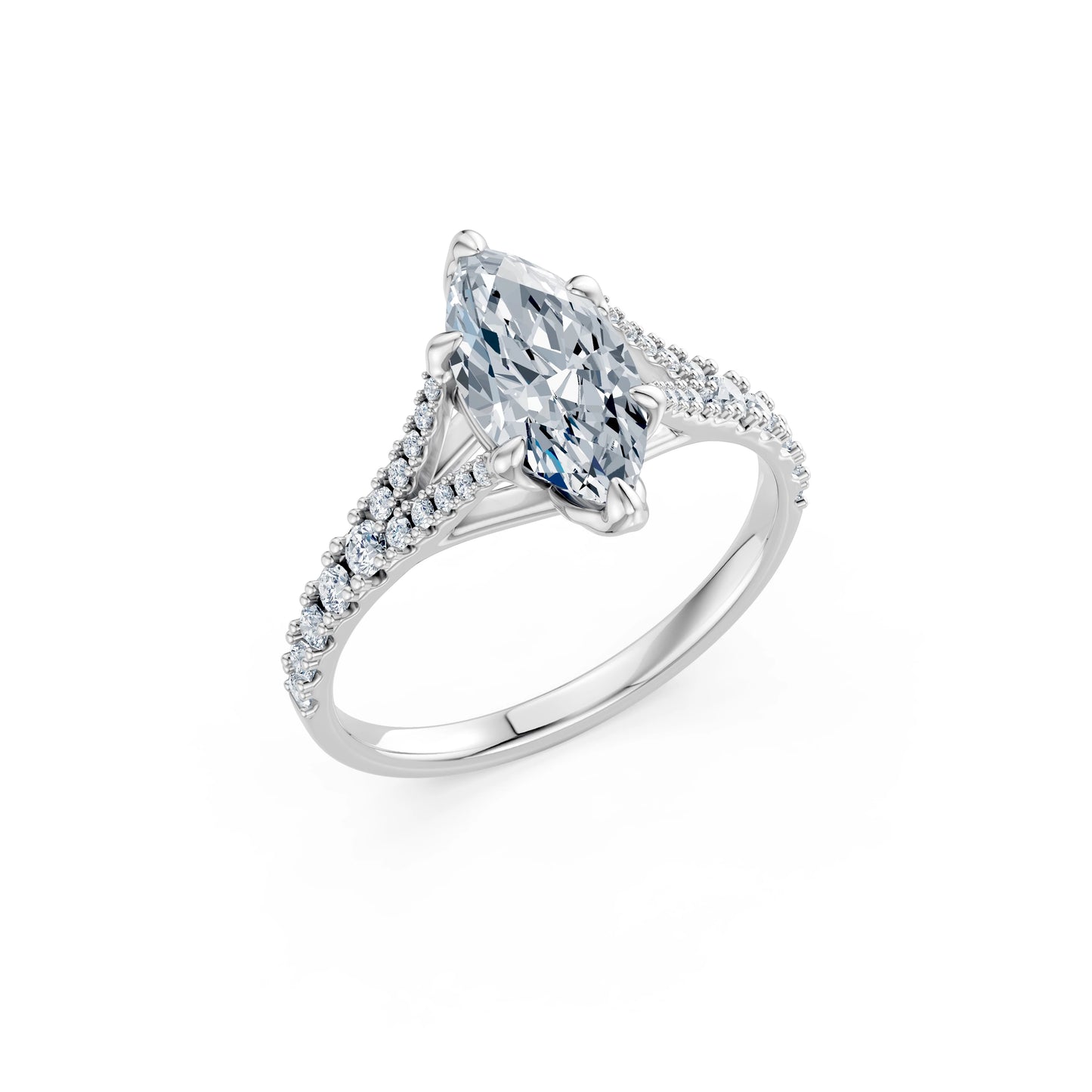 Marquise Lab Grown Diamond Micro Pave Eternity Ring 1.5ct by Qutahia Jewellery