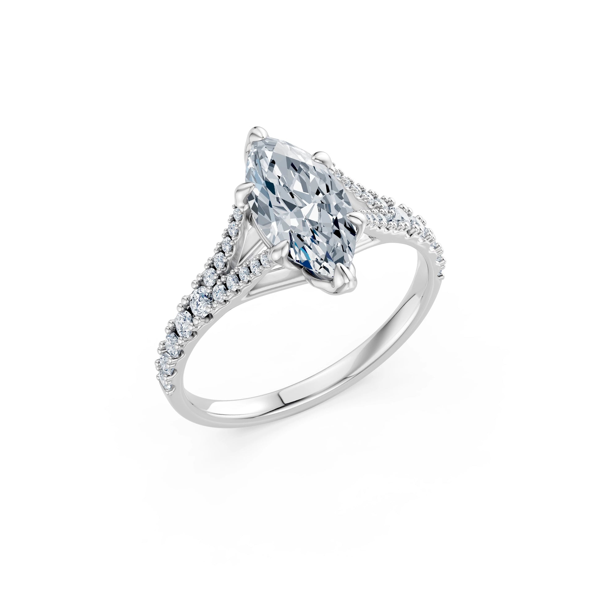 Marquise Lab Grown Diamond Micro Pave Eternity Ring 1.5ct by Qutahia Jewellery