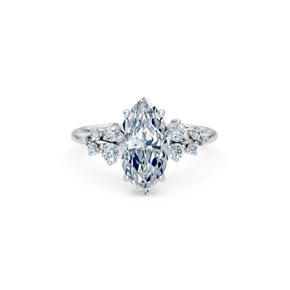 Marquise Lab Grown Diamond Classic Pave Eternity Ring 2.0ct by Qutahia Jewellery