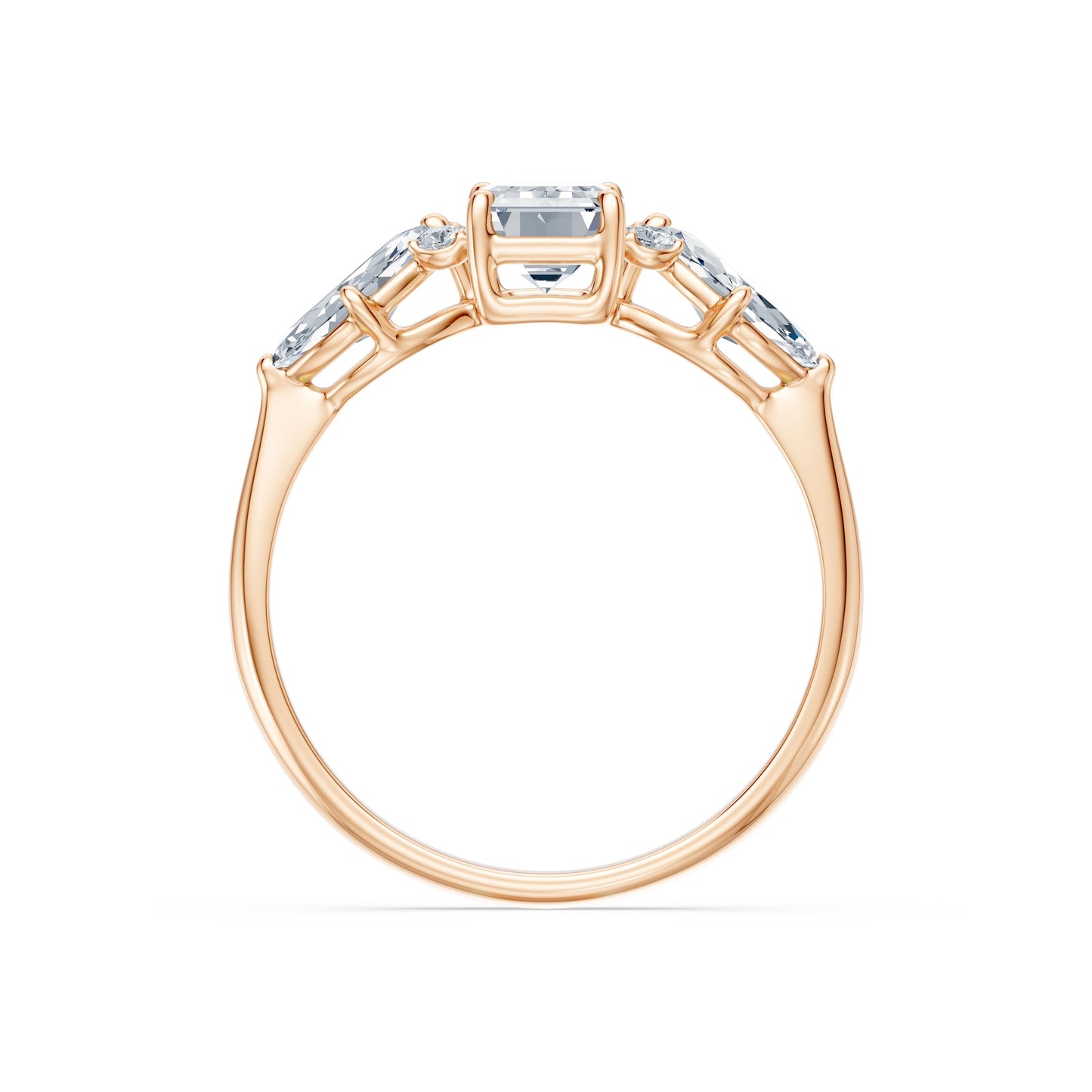 Emerald Lab Grown Diamond Side Stone Eternity Ring 1.0ct by Qutahia Jewellery