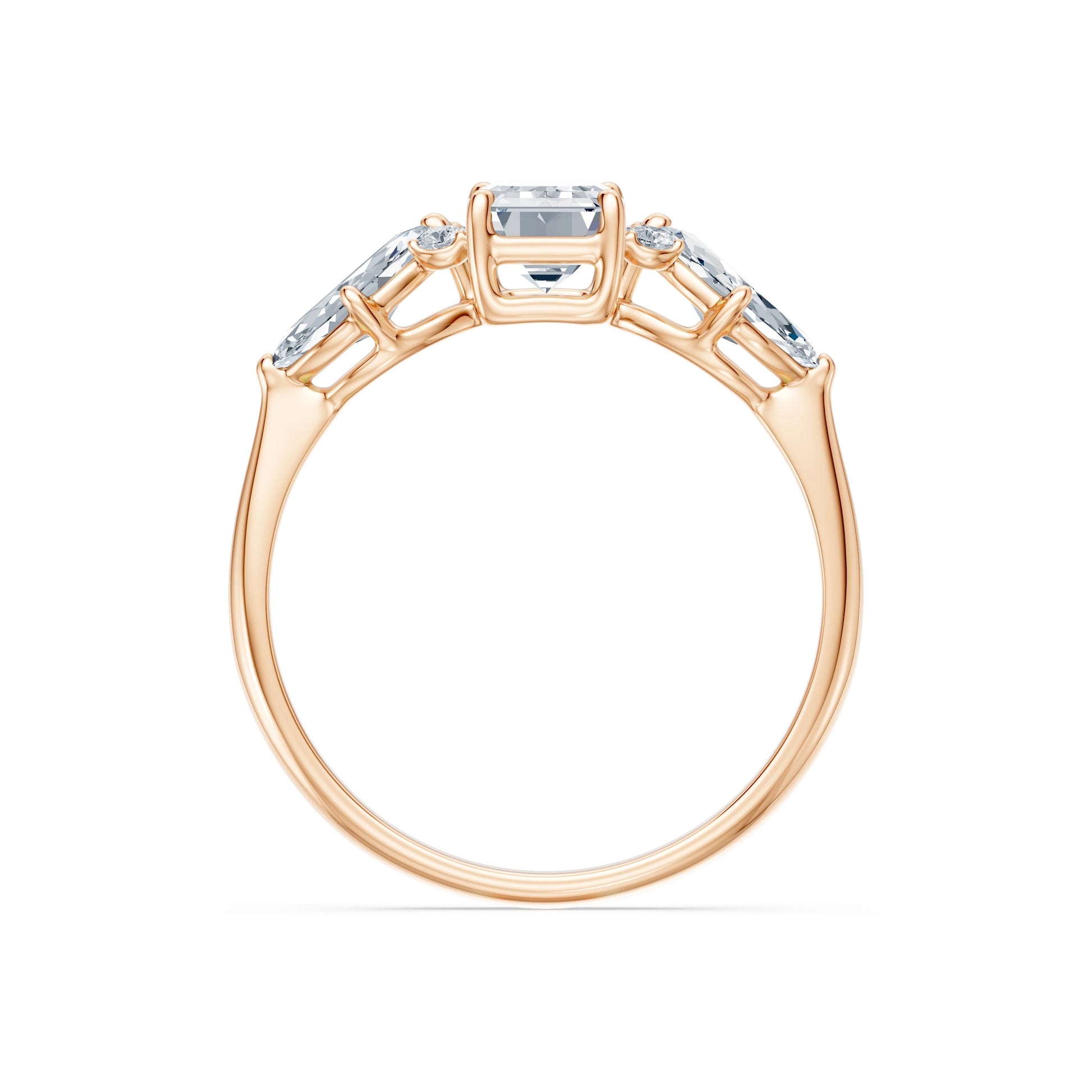Emerald Lab Grown Diamond Side Stone Eternity Ring 1.0ct by Qutahia Jewellery