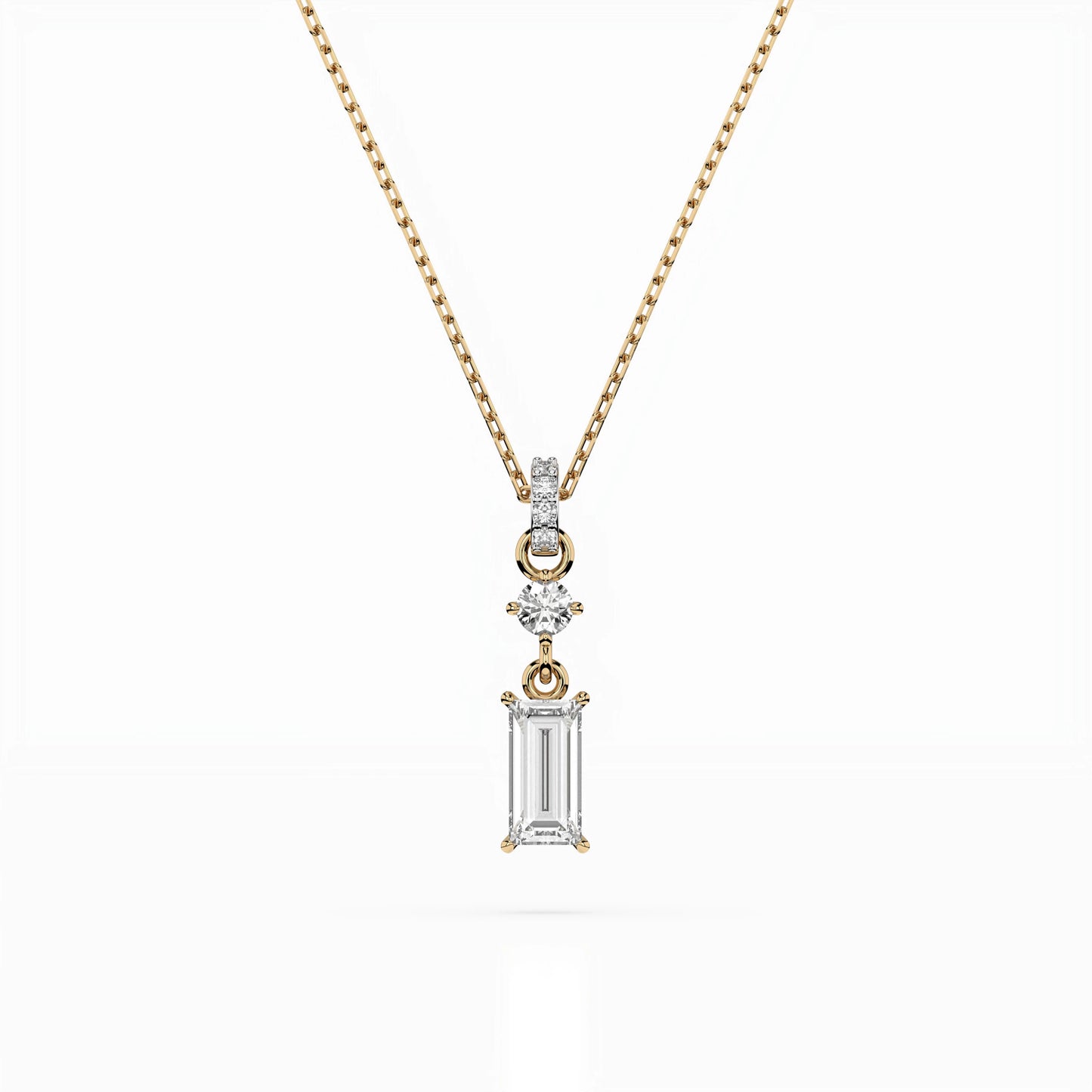Solitaire Necklace (Baguette), 0.04 ct — 104-10071/3(0.30)BAQ