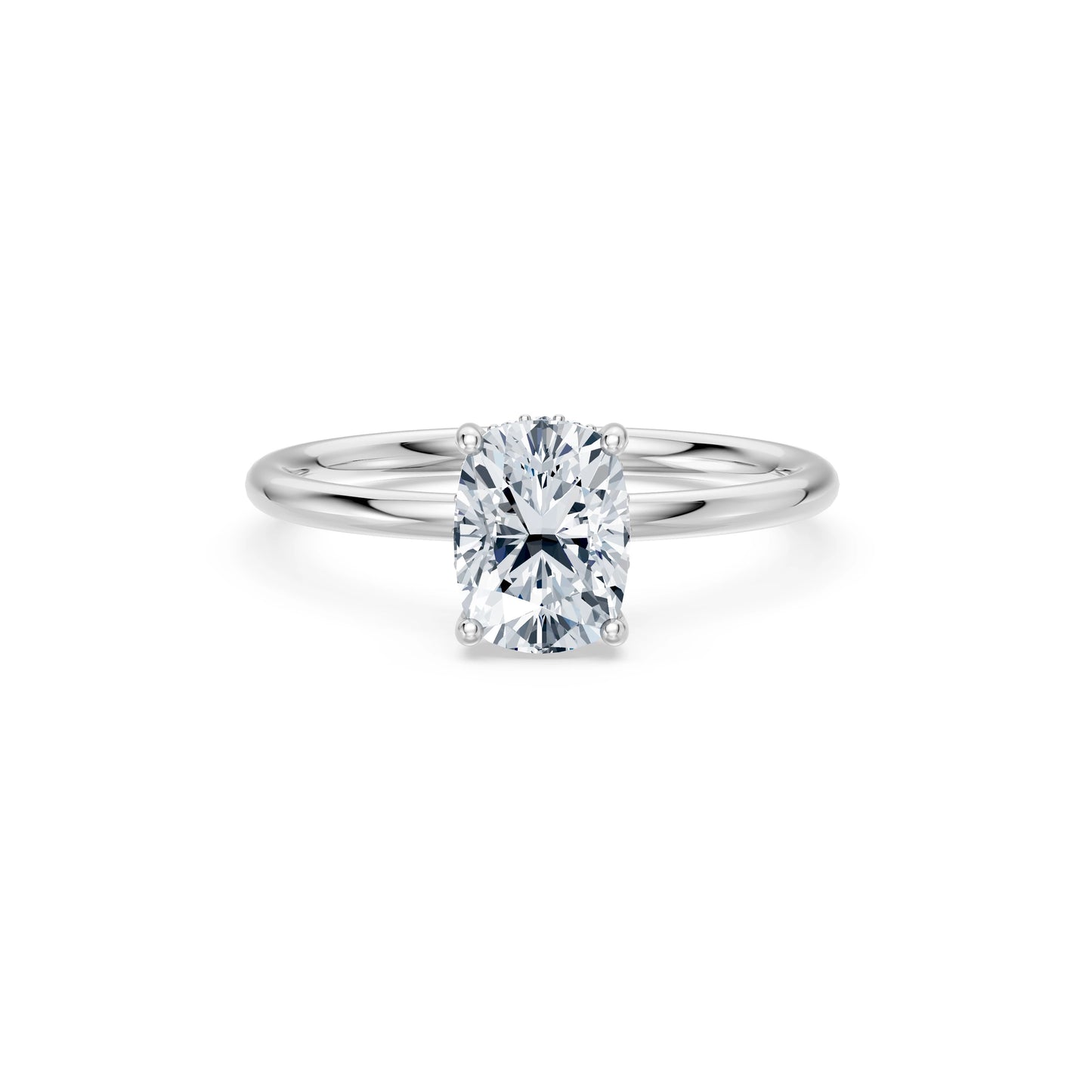Cushion Lab Grown Diamond Micro Pave Engagement Ring 1.5ct by Qutahia Jewellery