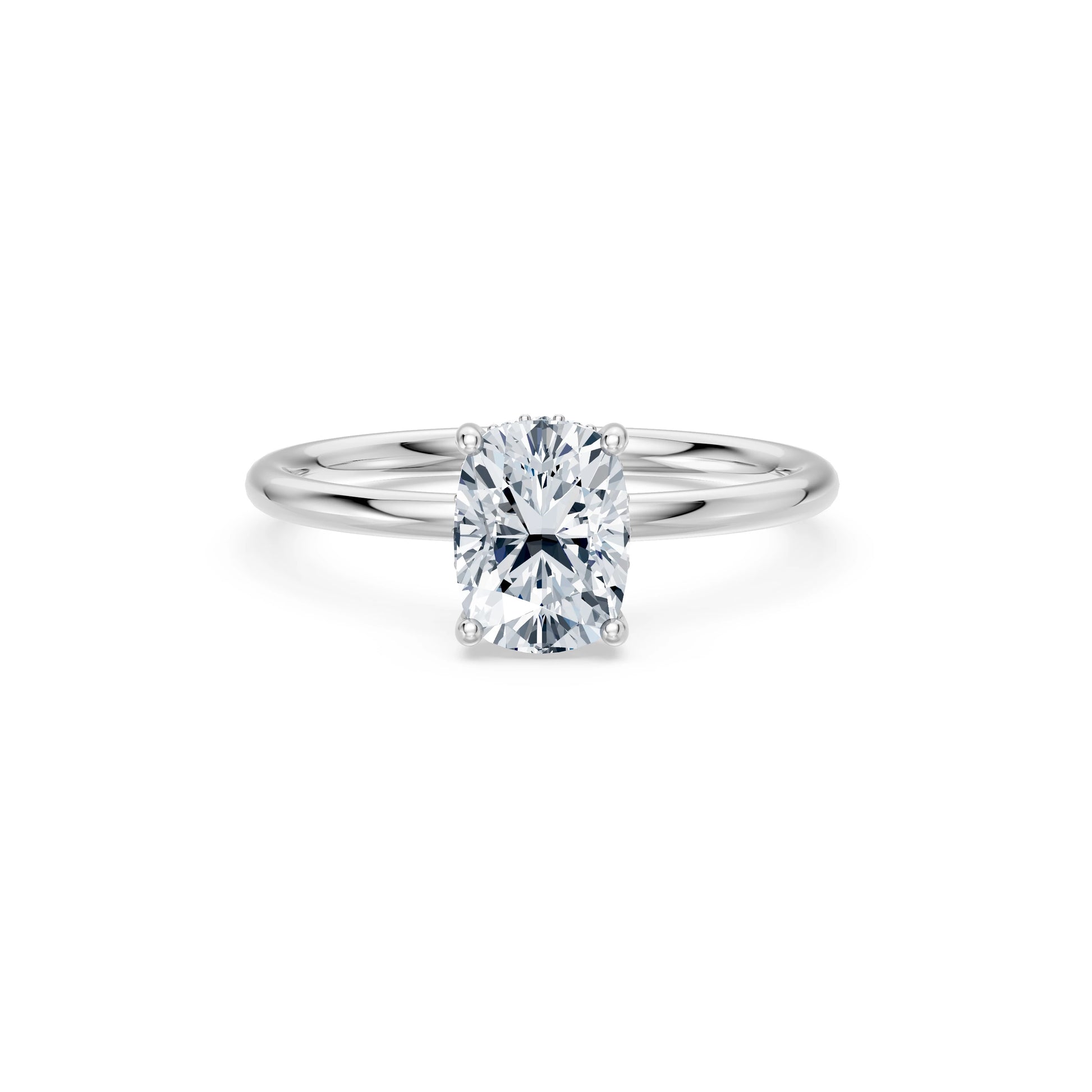 Cushion Lab Grown Diamond Micro Pave Engagement Ring 1.5ct by Qutahia Jewellery