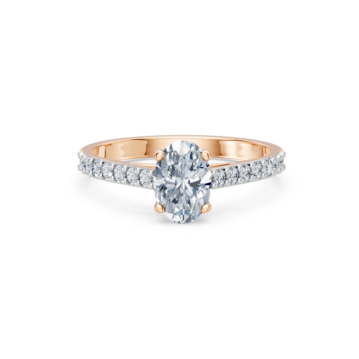 Oval Lab Grown Diamond Slim Pave Eternity Ring 1.0ct by Qutahia Jewellery