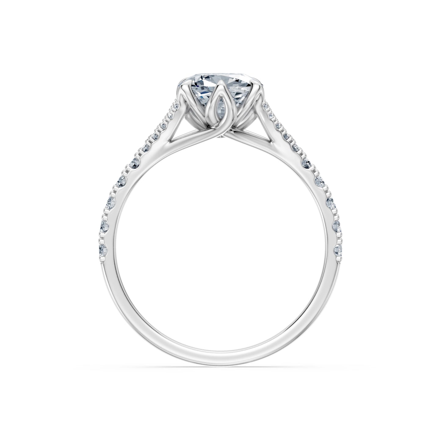 Cushion Lab Grown Diamond Micro Pave Eternity Ring 2.0ct by Qutahia Jewellery