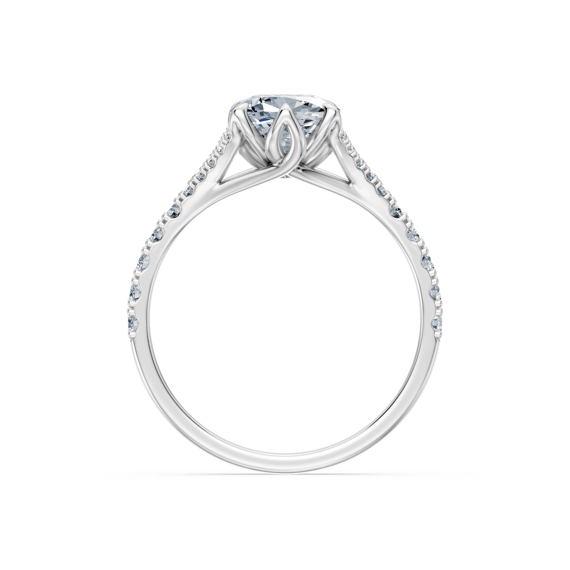 Cushion Lab Grown Diamond Micro Pave Eternity Ring 2.0ct by Qutahia Jewellery