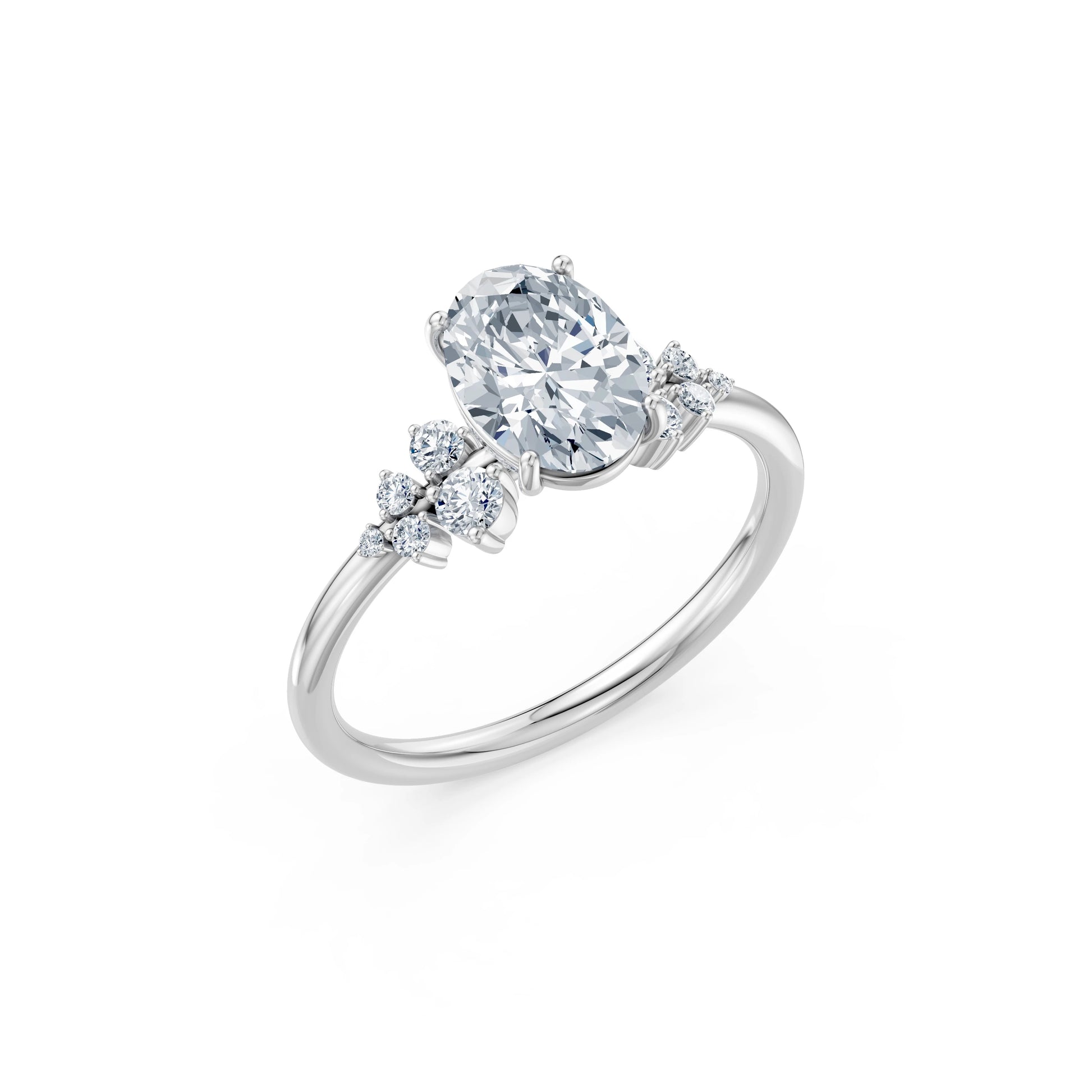 Oval Lab Grown Diamond Classic Pave Eternity Ring 1.5ct by Qutahia Jewellery
