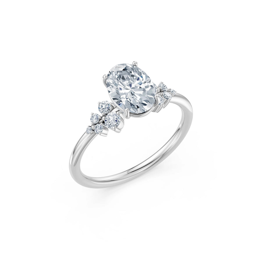 Oval Lab Grown Diamond Classic Pave Eternity Ring 1.5ct by Qutahia Jewellery