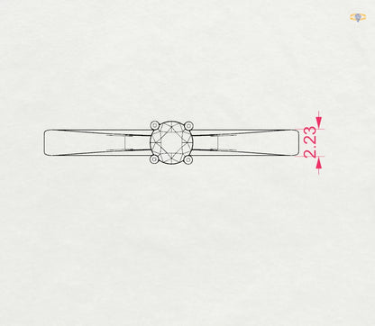 Solitaire Ring (Round), 0.15 ct — 101-10012/1(3.4)
