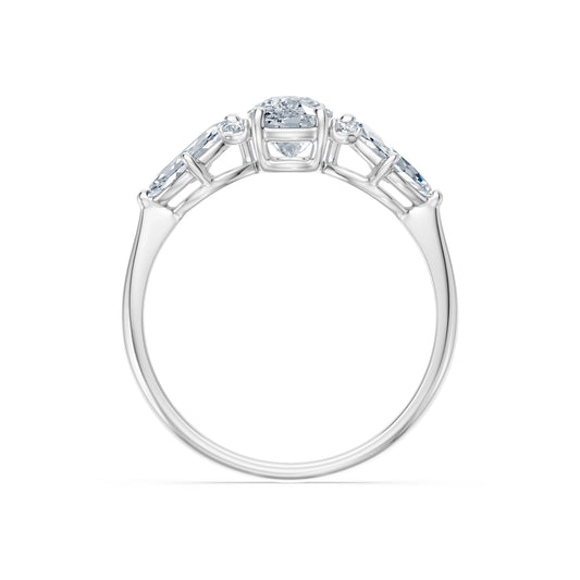 Cushion Lab Grown Diamond Side Stone Eternity Ring 1.0ct by Qutahia Jewellery