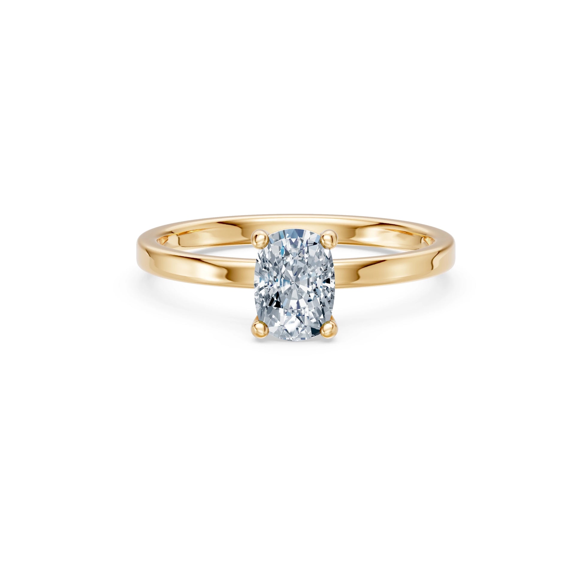 Cushion Lab Grown Diamond Solitaire Engagement Ring 1.0ct by Qutahia Jewellery