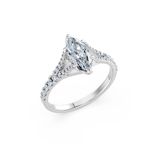 Marquise Lab Grown Diamond Micro Pave Eternity Ring 1.0ct by Qutahia Jewellery