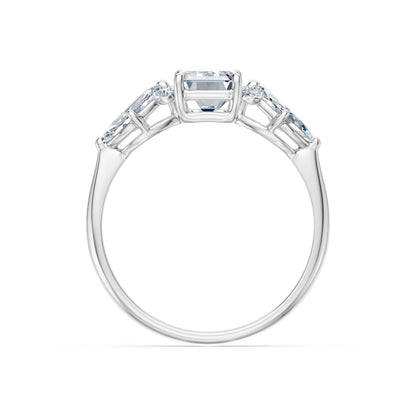 Emerald Lab Grown Diamond Side Stone Eternity Ring 1.5ct by Qutahia Jewellery