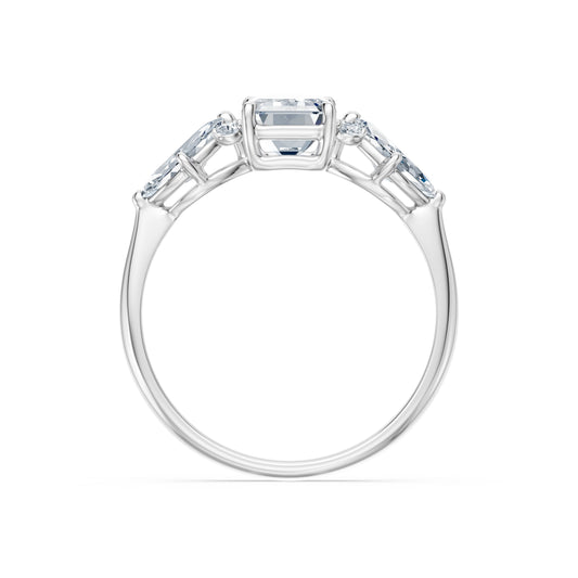 Emerald Lab Grown Diamond Side Stone Eternity Ring 1.5ct by Qutahia Jewellery