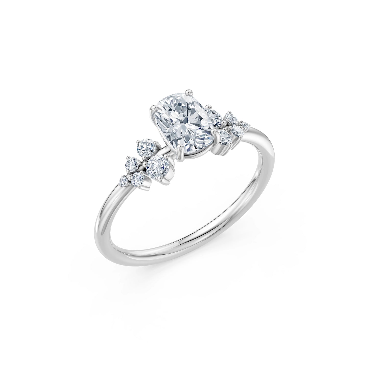 Cushion Lab Grown Diamond Classic Pave Eternity Ring 1.0ct by Qutahia Jewellery
