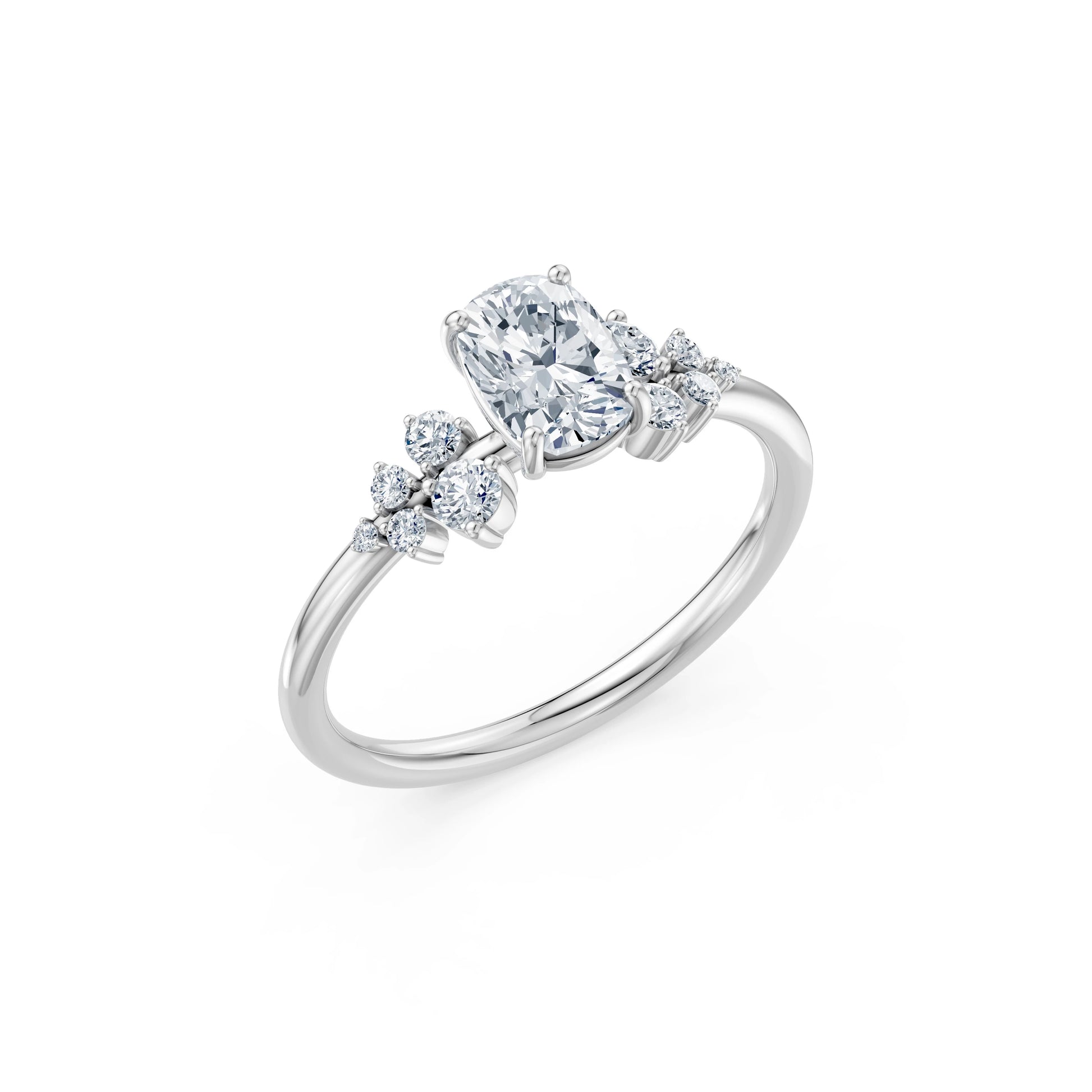 Cushion Lab Grown Diamond Classic Pave Eternity Ring 1.0ct by Qutahia Jewellery
